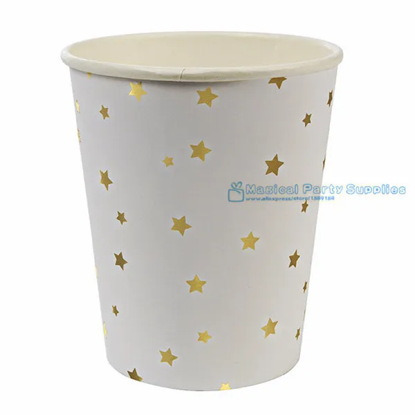 80 шт золотые фольгированные бумажные стаканчики со звездами Свадебные девичьи