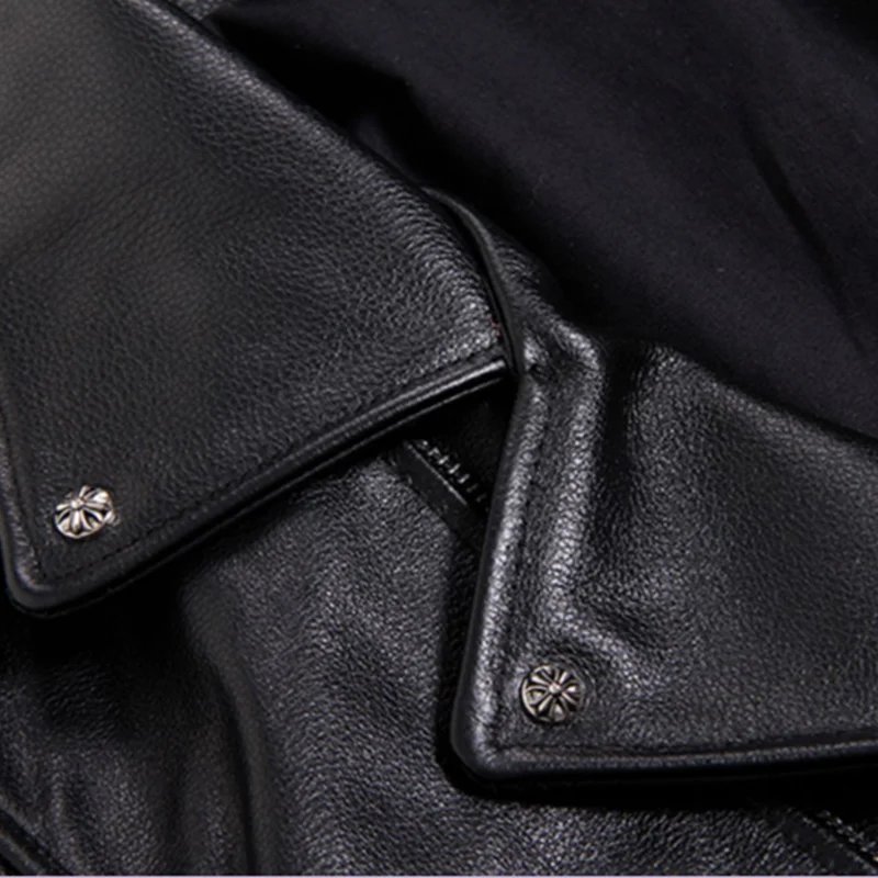 

2021 Black Motorcycle Style Genuine Leather Jacket Men Plus Size 5XL Real Cowhide Autumn Slim Fit Bikers Natural Coat
