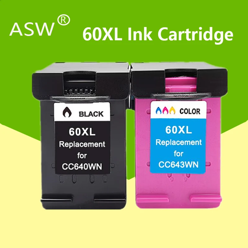 

ASW 60XL ink cartridges For HP60 XL for HP Deskjet C4685 C4688 C4798 C4799 D110a ENVY 100 110 111 114 120 121 F2480 F2420 F4480