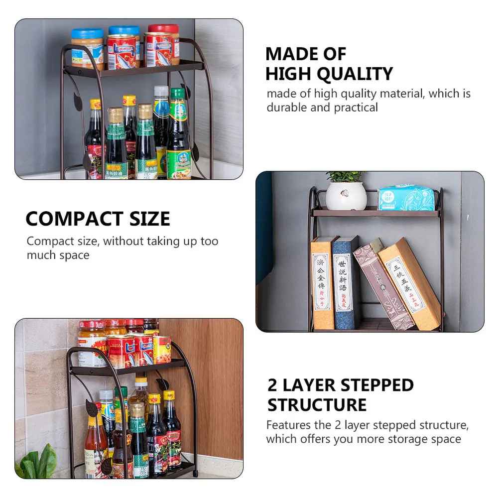 

1pc Multipurpose Iron Home Storage Shelf Kitchen Seasoning Shelf Storage Rack