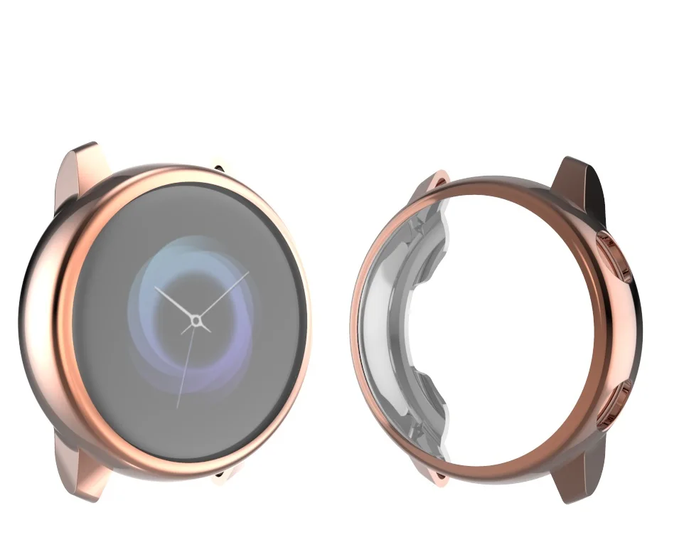 Розовое золото Мягкий чехол из ТПУ для samsung Galaxy Watch Active, Защитная пленка для экрана, 8 цветов, защитный чехол для Galaxy Active, 40 мм, SM-R500 - Цвет: Розовое золото