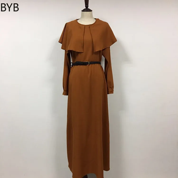 Элегантное мусульманское однотонное модное турецкое платье Abaya Сингапур полная