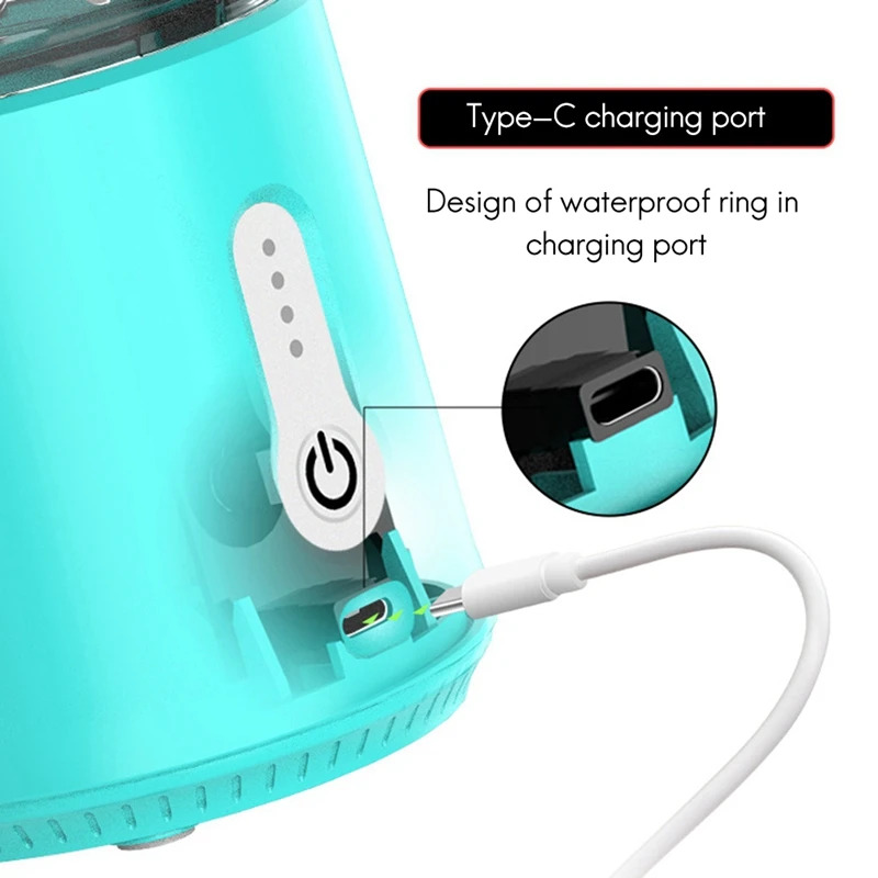 

Portable Blender, Smoothie Juicer Cup - Six Blades, 500Ml Fruit Mixing Machine USB Rechargeable Batteries Juicer
