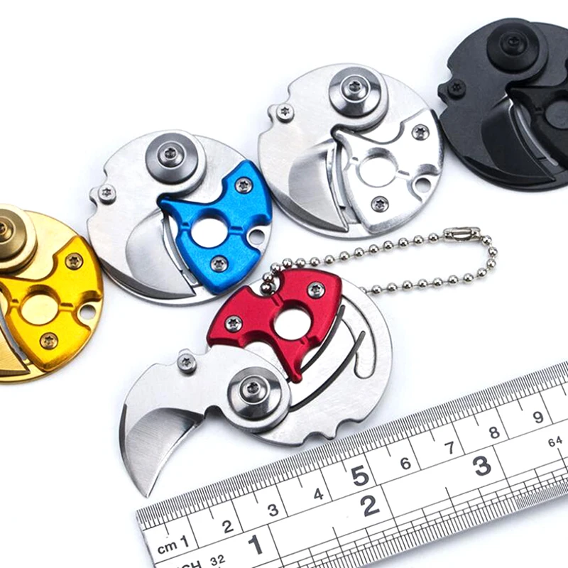 

Карманный складной Монетный нож мини-брелок из нержавеющей стали для отдыха на открытом воздухе, с лезвием для самообороны, 1 шт.