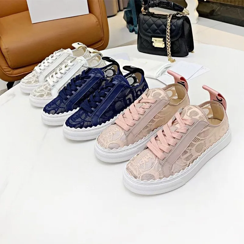 

Women's shoes spring and summer new casual fashion lace-up women's shoes lace mesh low-top sports vulcanized shoes women