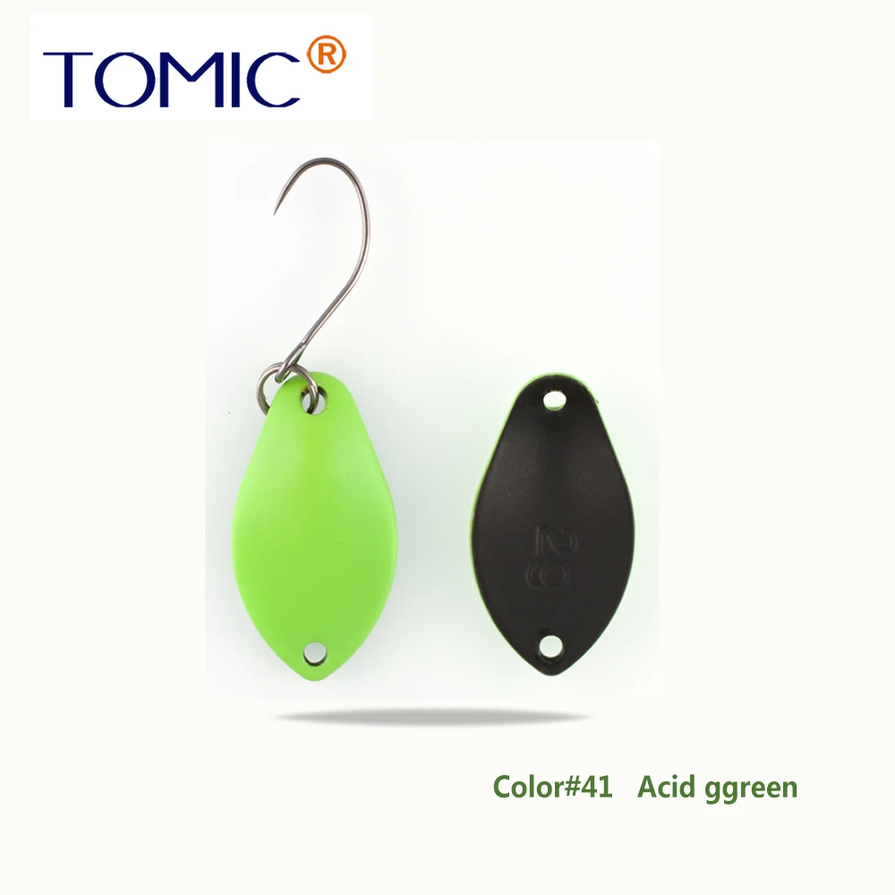 Acid ggreen Томик 2 г микро рыболовные приманки латунные форели ложки металлические приманки воблер форель зона pesca Спиннер приманка - Цвет: Acid ggreen