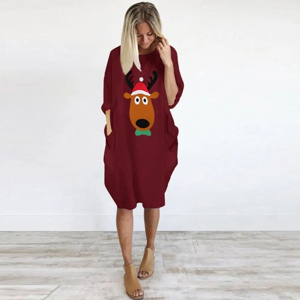 Женское платье свитер осенне зимнее Повседневное рубашка с карманами и длинным