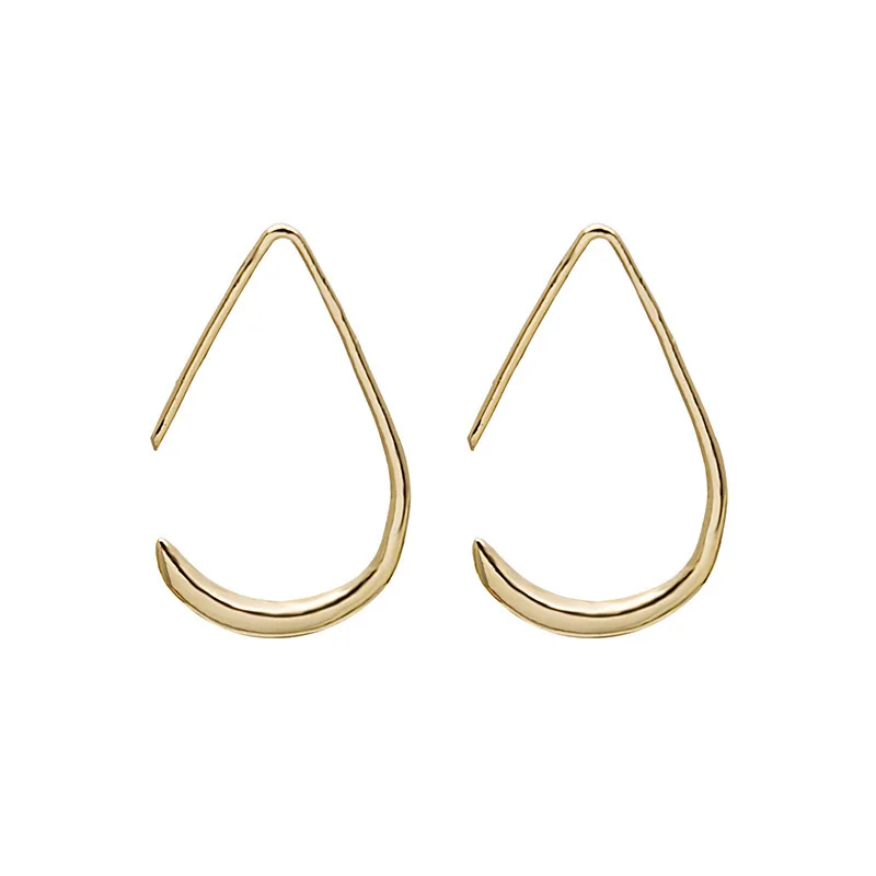 

Minimalist Retro Alloy Geometric Earrings Simple Gold Silver Color Metal Water Drop Big Open Earrings for Women Ladies Jewelry