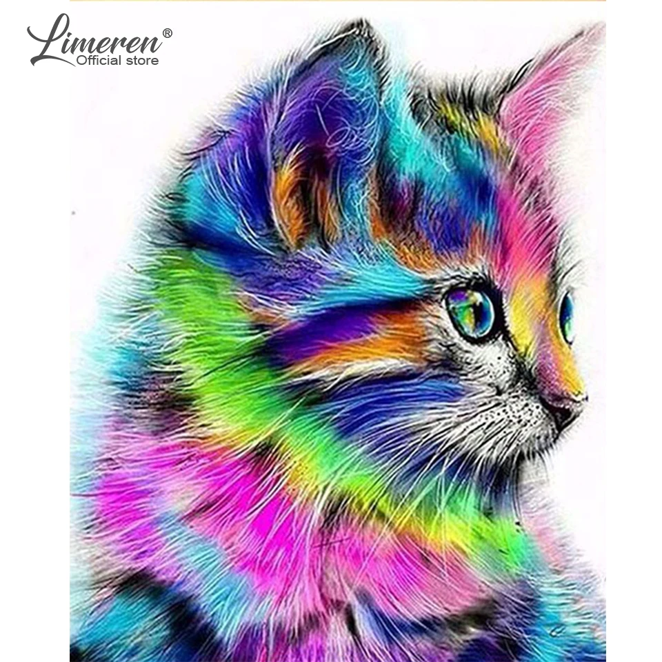 DIY Рамка Картина маслом по номерам абстрактное животное кошка современные картины настенное Искусство Ручная роспись рисунок на холсте для украшения дома