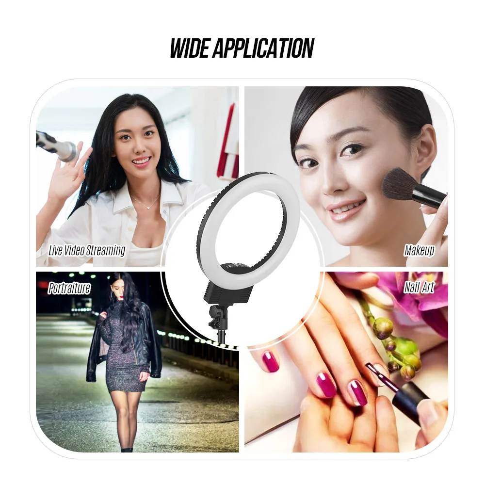 12 дюймов Портативный светодиодный видео кольцевой светильник для студийной