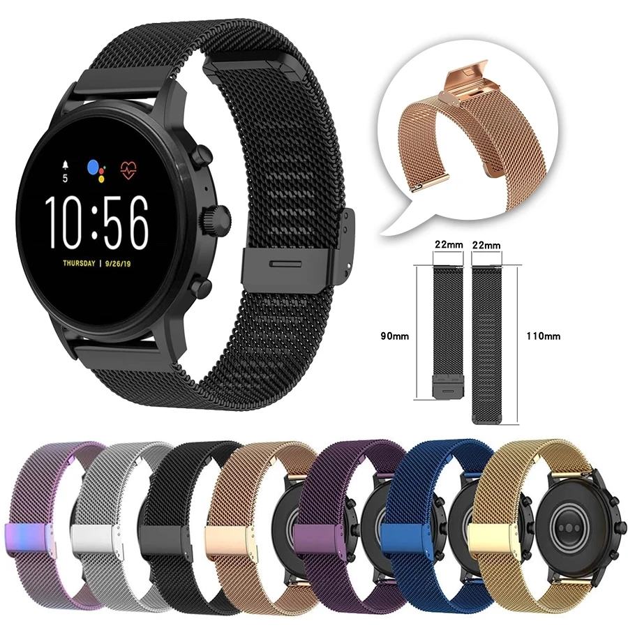 

18 20 22mm Sport Milanese Wrist Strap For Garmin Forerunner 245 265 Smart Watch Band For Vivoactive 3 4 4S Wristband Accessories