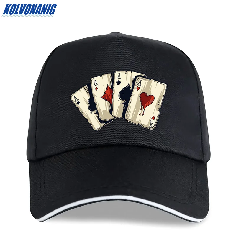 KOLVONANIG Летняя мода бренд Poker Spades интересный принт Мужская бейсболка s Повседневная Хип-хоп Хлопковая женская кепка дальнобойщика шляпа - Цвет: Black