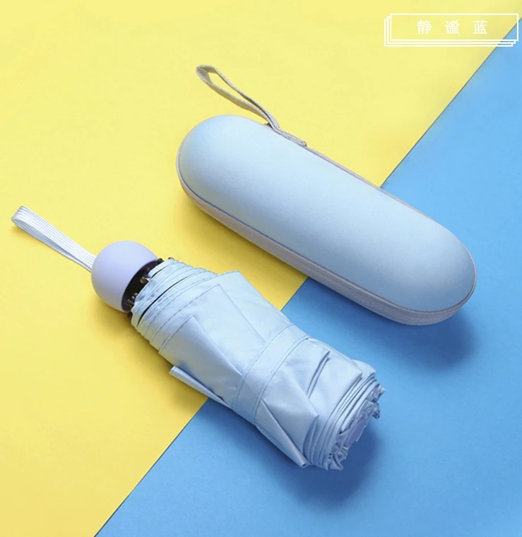 Мини-зонтик-капсула с корпусом Сверхлегкий портативный черное волокно