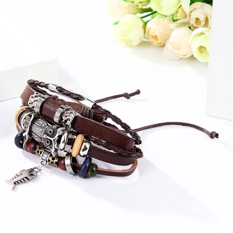 Модная новинка Женские винтажные Туфли коричневый Цвет Сова кожаный мужской