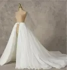 Съемная юбка для невесты, нарукавник, белая Тюлевая юбка, индивидуальная юбка, съемная юбка цвета слоновой кости, бальная юбка, черная длинная юбка