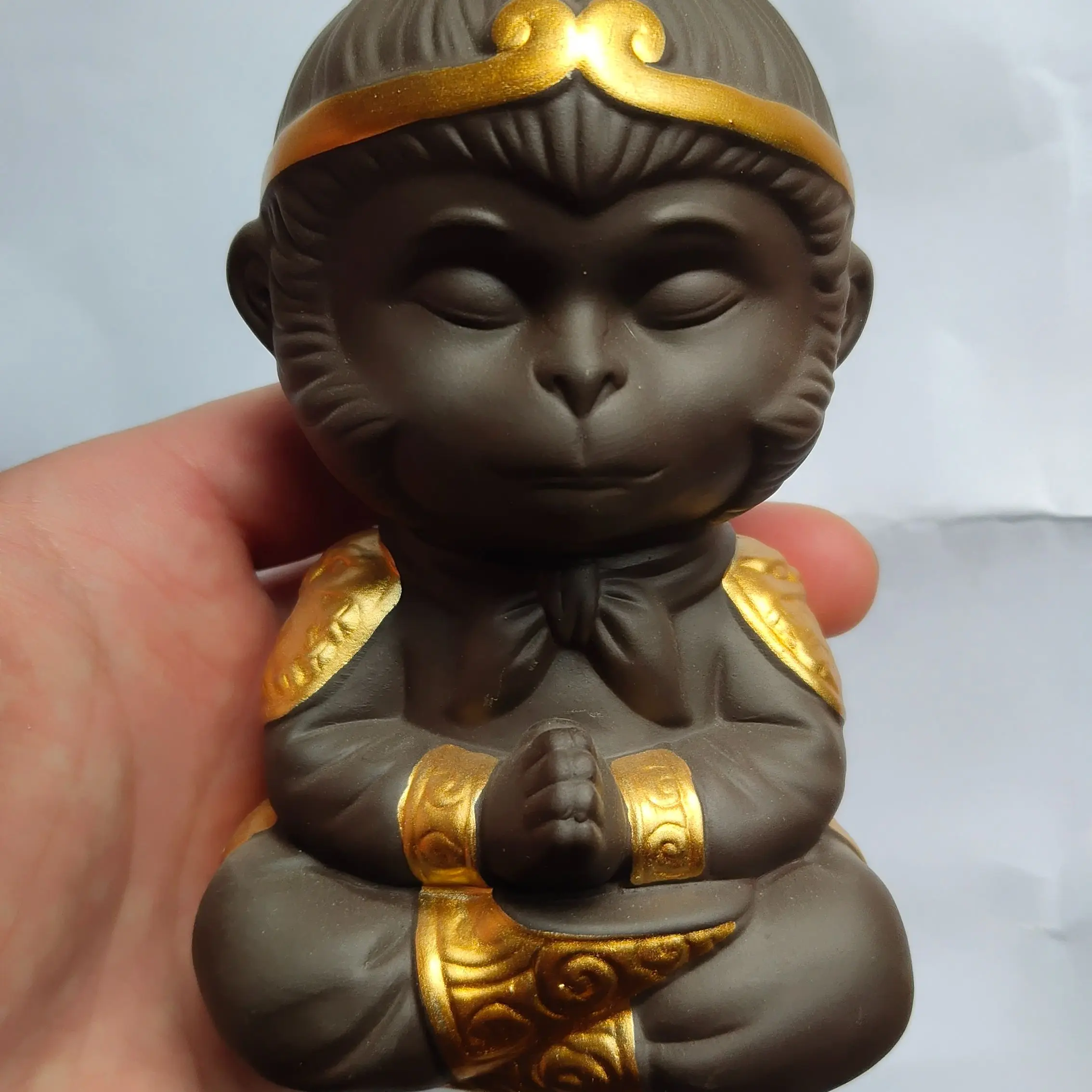 

Китайский Фиолетовый Глиняный чайный набор кунг-фу Король обезьян за чаем, любимая вещь для дома украшение для чайного подноса ладан Держат...