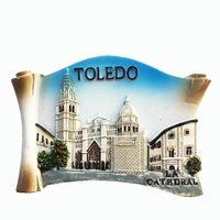 qiqipp world heritage spains ancient toledo cathedral tourist souvenir magnetic refrigerator attached to the hand salute