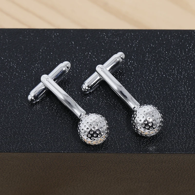 Wedding Creat Cufflinks Gor Mens Golf Ball Cufflinks Round Glass Hand made CuffLinks men High-Grade Copper Cufflinks