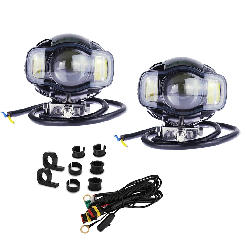 

1/2 pcs/Motorcycle Fog light 22-40mm IP65 LED Motorcycle Headlight With USB Charger For Kawasaki ER6N Z750 Z800 ZX6R NINJA.