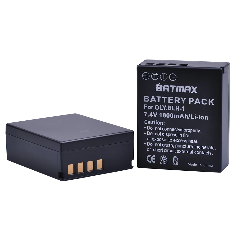 Фото Аккумуляторная батарея Batmax 1800 мА · ч BLH-1 BLH1 + зарядное устройство с двумя USB-портами для камеры Olympus E-M1 Mark II №5