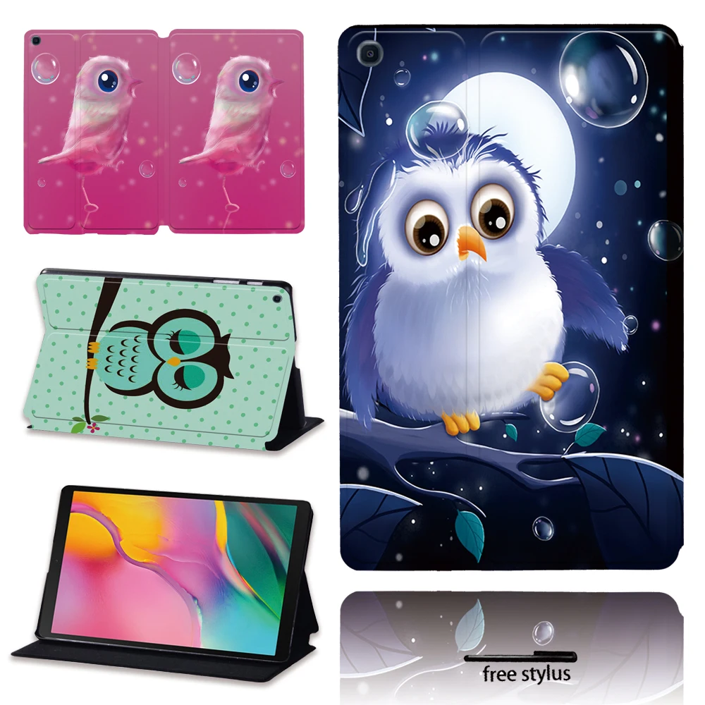 

Для Samsung Galaxy Tab A 10,1, T510, T515/10,5, T590, T595/A7 10,4, T500, T505, противоударный флип-чехол с принтом, мягкий кожаный чехол для планшета + ручка