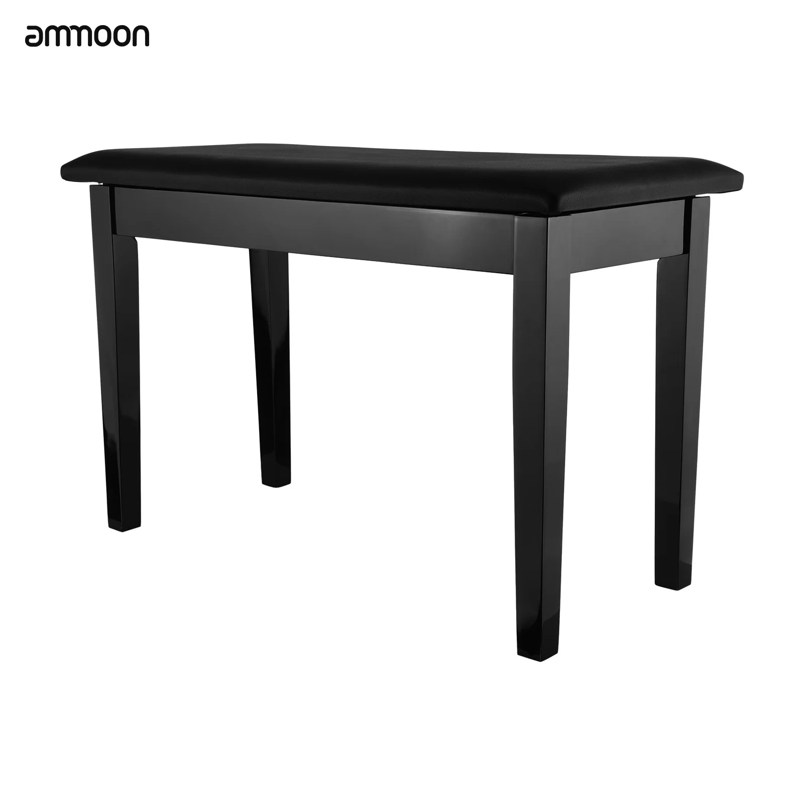

ammoon Padded Piano Bench Stool Solid Wood with Music Sheet Holder PU Leather Cushion for Piano Playing Keyboard instrument part