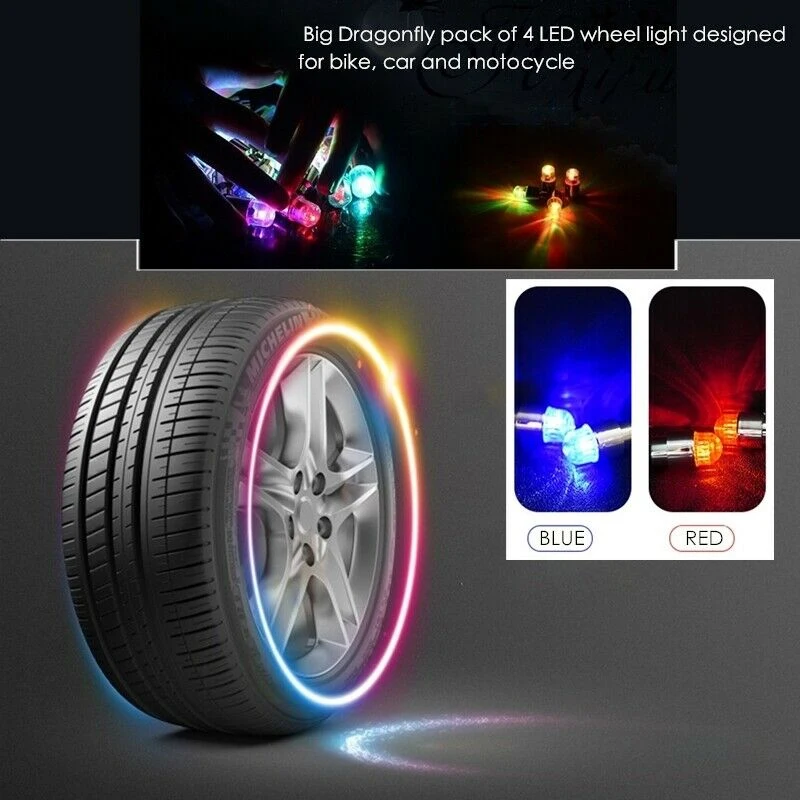 

2PCS Air Valve Stem LED Light With Cap Cover Car Styling Light Waterproof Auto Shining Car Auto Wheel Tire Tyre Light Hub Lamp