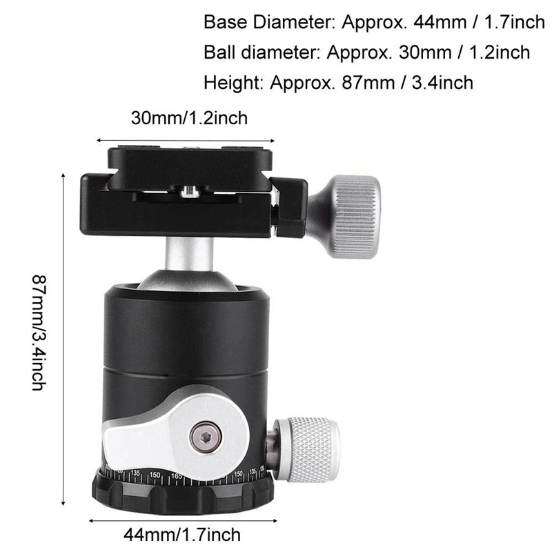 X-30S Aluminium Alloy Ball Head Tripod Mount 360 Degree Rotation Panoramic Adapter for Sony Nikon Canon Cameras | Электроника