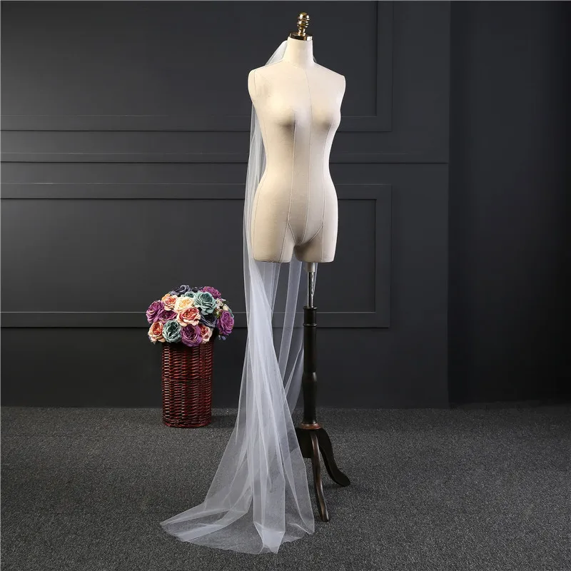 Свадебные аксессуары Длинная свадебная фата для невесты сетчатая Фата с