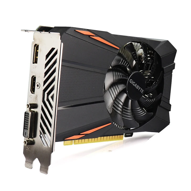 Видеокарта Gigabyte GTX1050 Ti 4 Гб с NVIDIA GeForce gtx 1050 GPU ГБ GDDR5 128 бит для ПК б/у карт|Видеокарты|