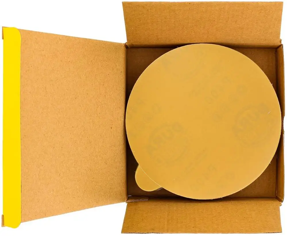 50 sheets 6&quot Gold PSA Self Adhesive Stickyback Sanding Discs for DA Sanders - Sandpaper Finishing Auto wood woking | Инструменты