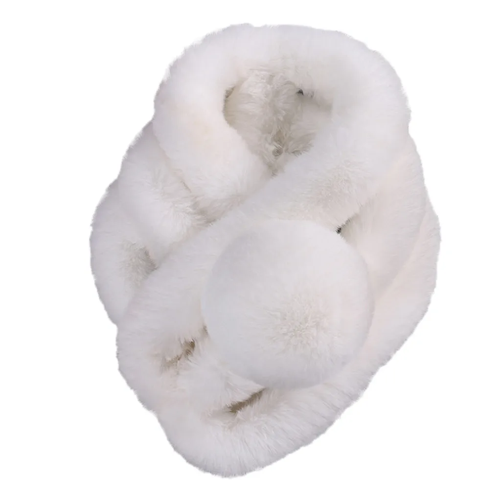 Стильный женский зимний теплый шарф-Кольцо из искусственного меха модный