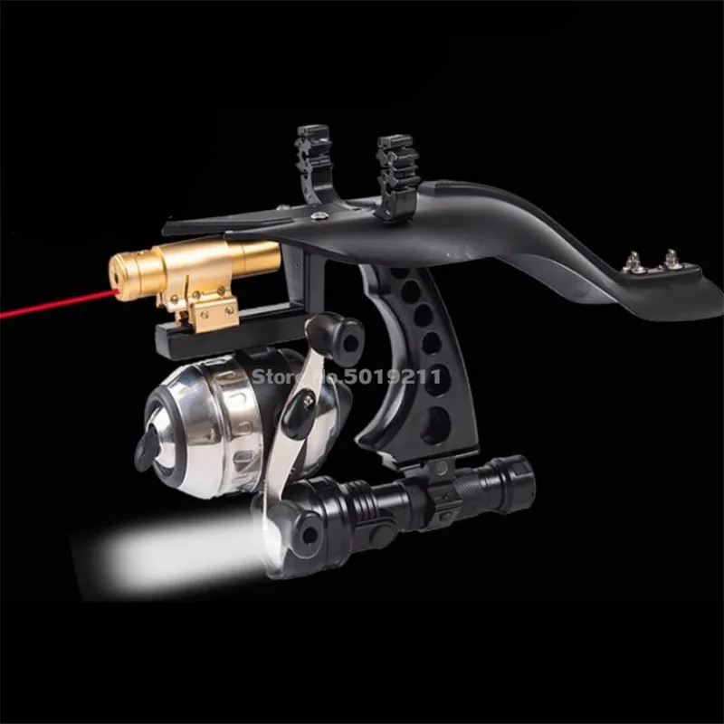 Рогатка Лазерная черная для охоты катапульта уличная мощная рыболовная стрела |