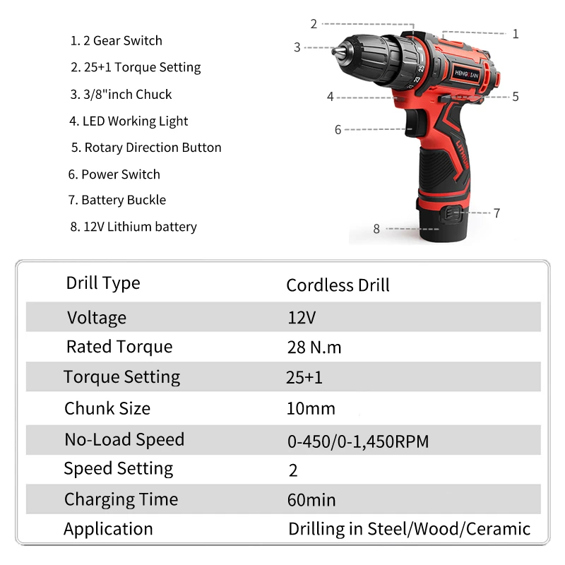 12V 16V 20V Cordless Drill Electric Screwdriver Mini Wireless Power Driver DC Lithium-Ion Battery 3/8-Inch | Инструменты