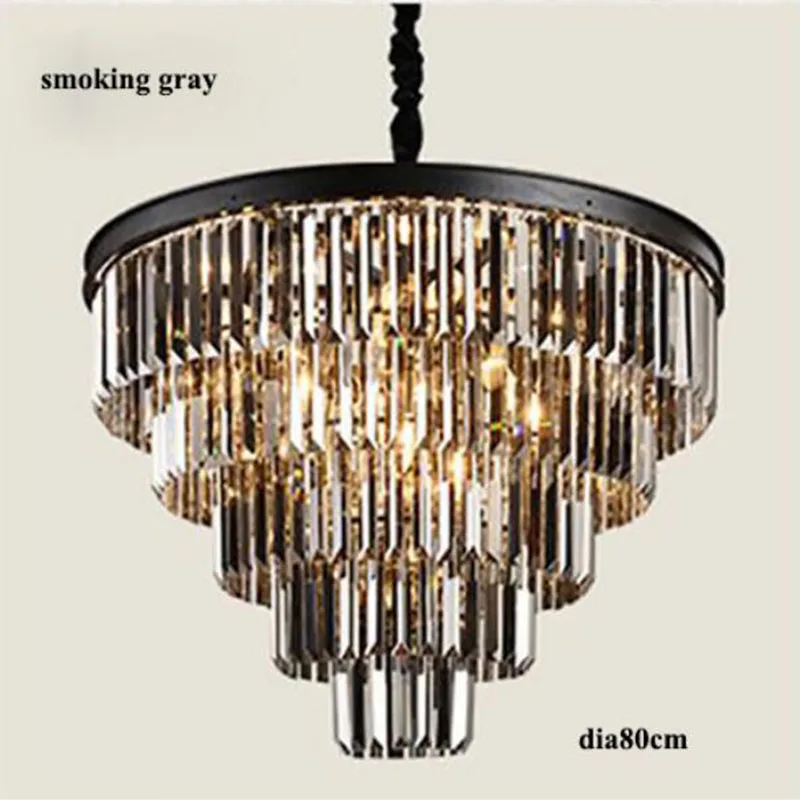 Dia80cm Smoke gray Современные люстры со светодиодными лампочками и металлическим материалом для украшения гостиной осветительный прибор высокого качества с кристаллами - Цвет абажура: Dia80cm Smoke gray