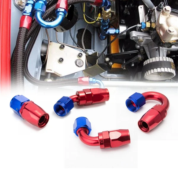 Универсальный прямой Алюминиевый штуцер Tansky для масляного/топливного шланга AN8 90