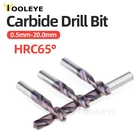 Бур Tooleye HRC65  из карбида вольфрама, металлические сверла для сверхтвердой металлообработки, токарный станок с ЧПУ, стальные сверлильные инструменты 0,5-20,0 мм