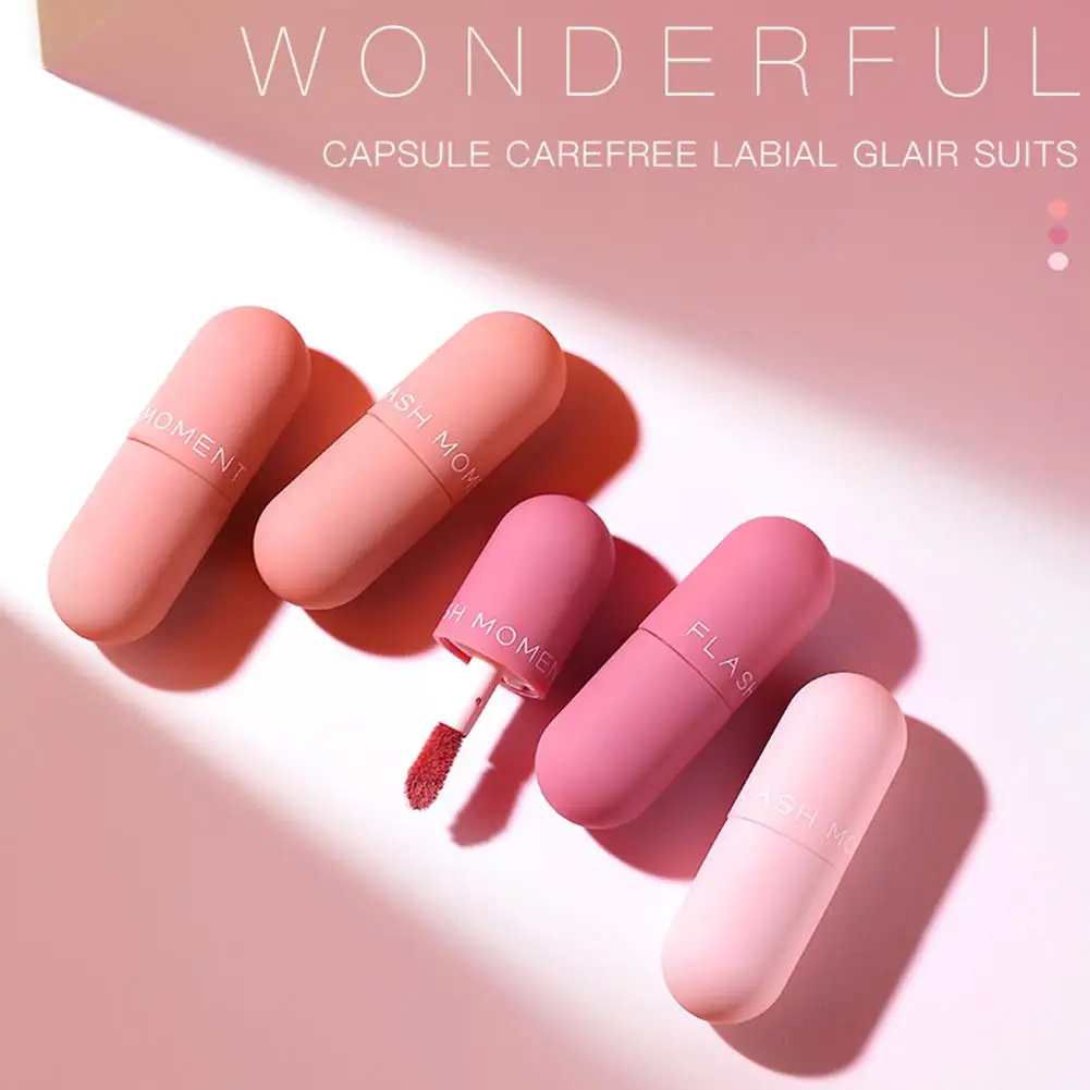 DSstyles 3 шт./компл. мини Капсула блеск для губ матовая глазурь Помады стойкая