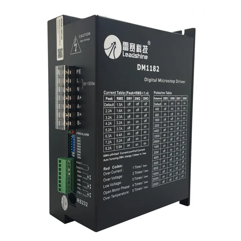 Leadshine DM1182 Цифровой Драйвер микрошага CNC шаговый привод 2 фазы ~ 8.2A 60 130VAC
