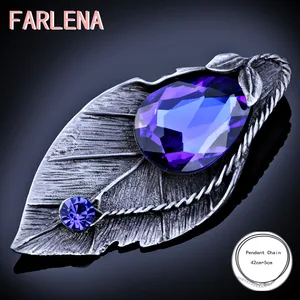 Большая брошь FARLENA для женщин, винтажная булавка, Ювелирное Украшение, металлический эмаль, цветок, кристалл, броши для одежды, аксессуары, подарки