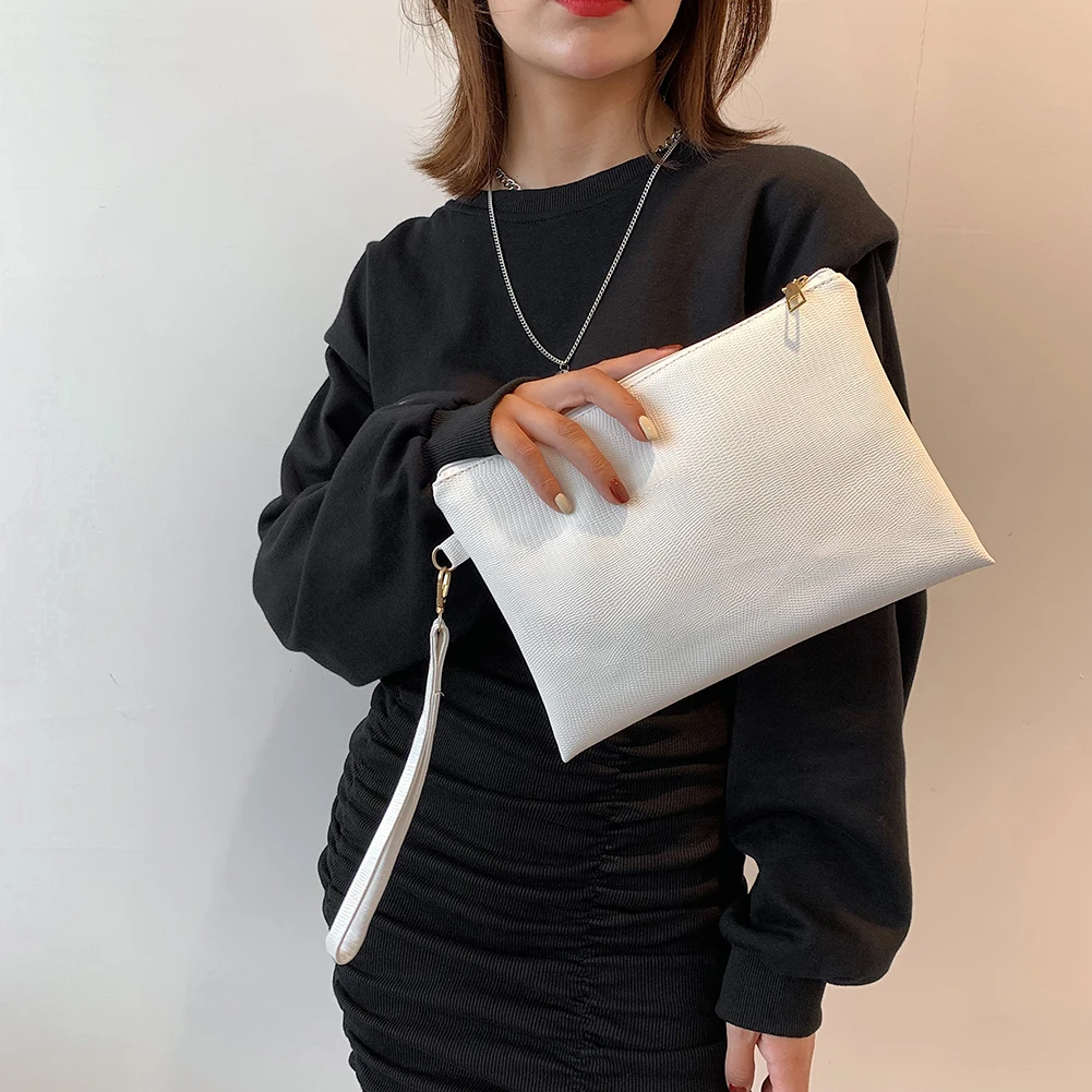 

Винтажная дамская сумка-конверт из искусственной кожи, однотонные сумочки с ремешком на руку, повседневный Дамский миниатюрный клатч