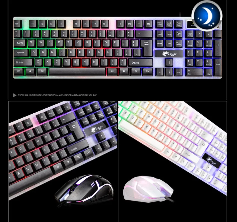 104 набор игровых клавиатур с RGB подсветкой проводная эргономичная клавиатура