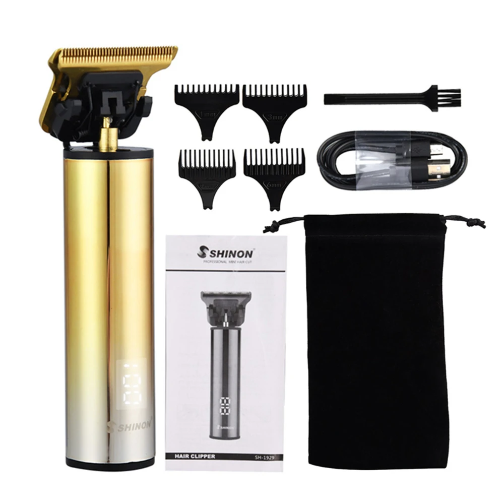 

USB Cordless Hair Clipper LED Display Baldheaded Hair Trimmer Titanium Steel Blade Haircut Machine Hair Cut 0mm Trimmers