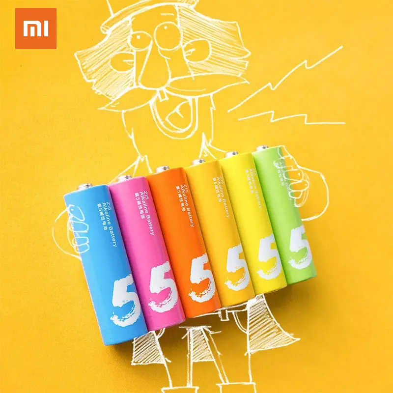 10 шт./лот оригинальный щелочной аккумулятор XIAOMI ZMI ZI7 AA Радужный одноразовый
