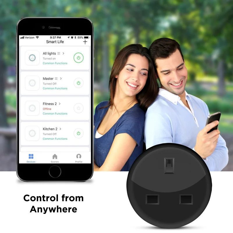 

10A TUYA Smart Life APP Smart Socket Wireless WIFI Remote Control Voice Control Timing Home Power Socket Work With Alexa Google