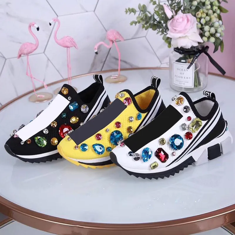 Летняя обувь на платформе женские кроссовки без шнуровки Роскошная брендовая