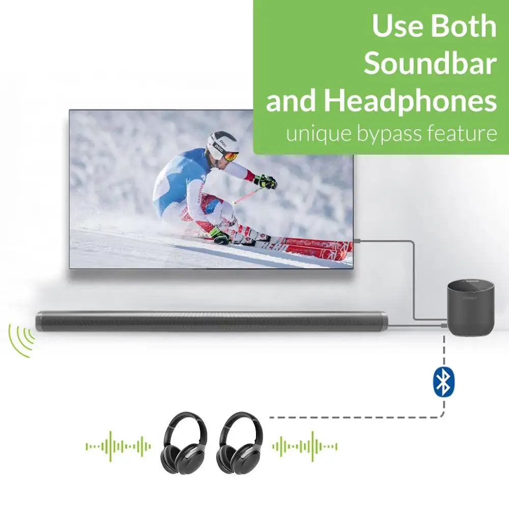 Avantree Orbit Дальний диапазон Bluetooth 5 0 аудио передатчик для ТВ 2 встроенных антенны