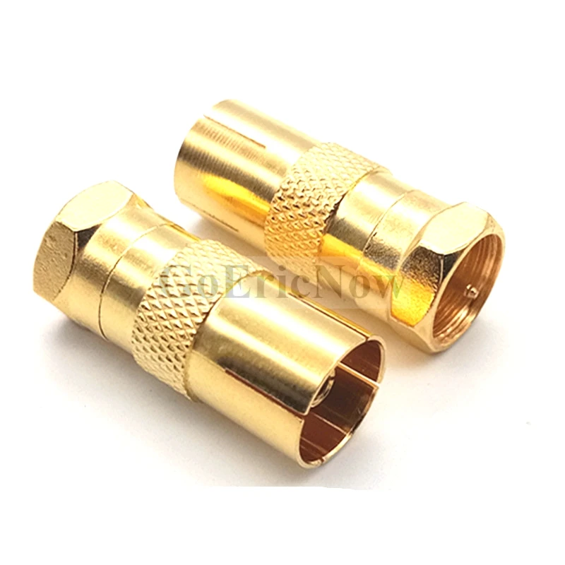 10 pcs RF Coaxial Gold Coax Adapter Connectors TV PAL Male/Female to F Male M/M Plug | Обустройство дома