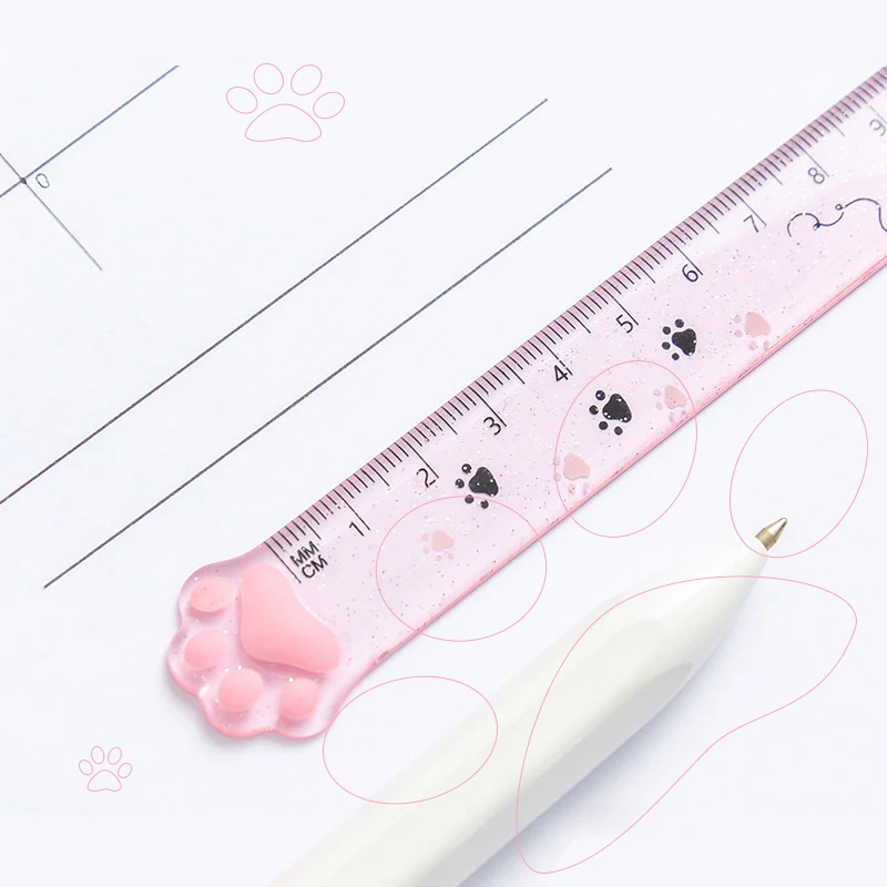 Cat Ruler Kawaii Accessories Cute Ruler Novelty Stationery Patchwork Ruler Cartoon Cute Set of Drafting Rules School Supplies