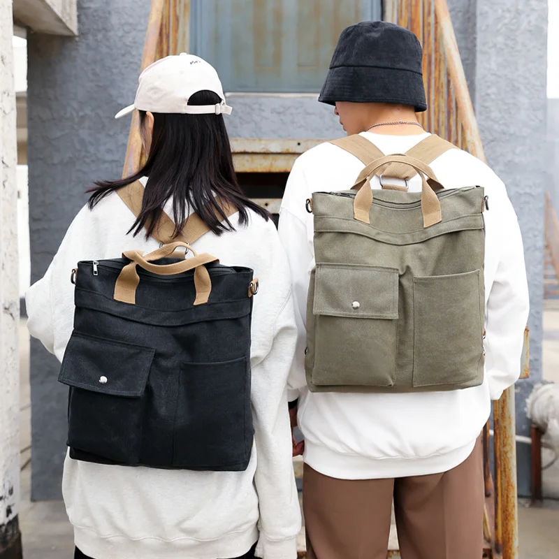 

New pattern high quality canvas shopping tote bags Single shoulder leisure large capacity backpack JT250056